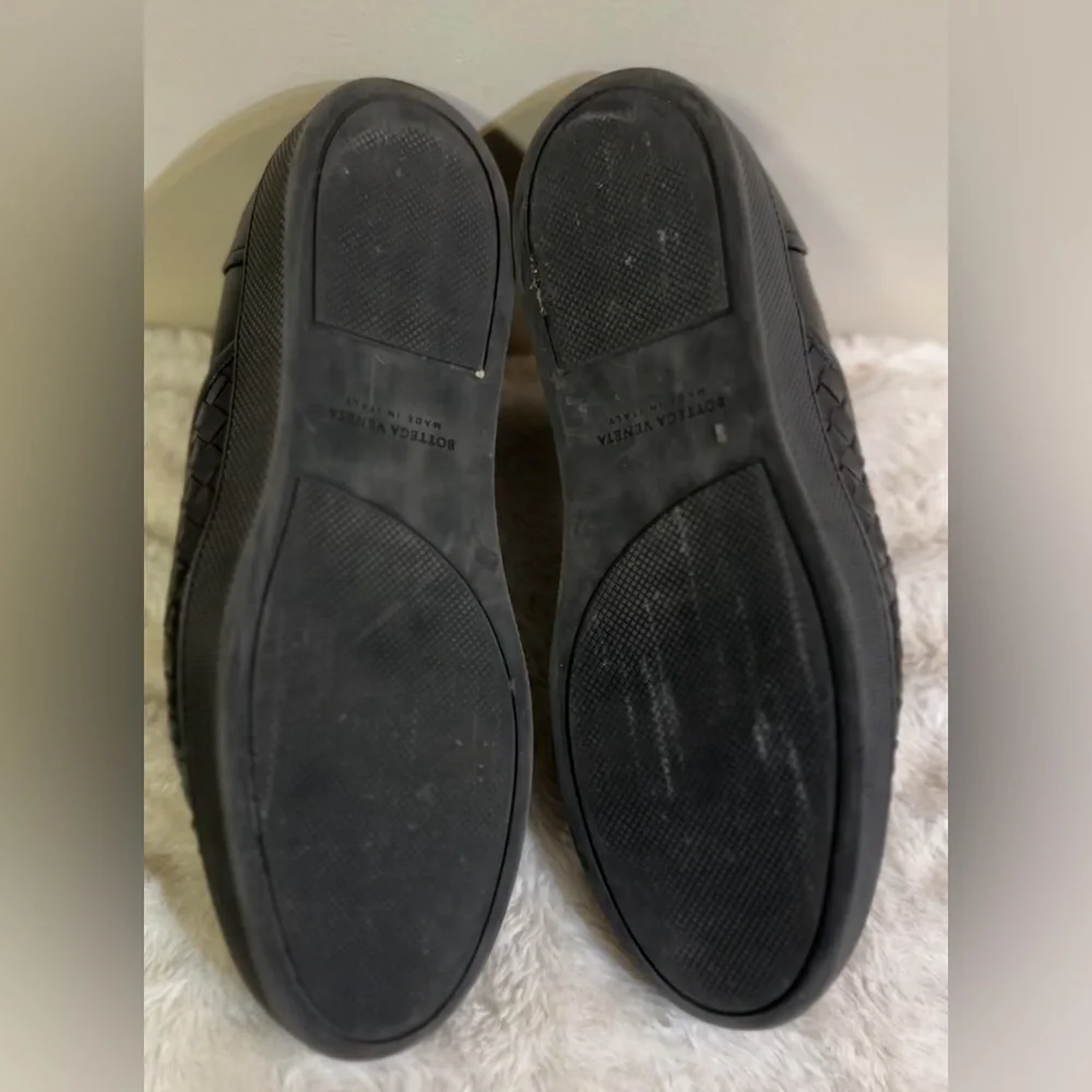 Bottega Veneta Intrecciato Woven Leather Slip On Loafers Black EU 40 US‎ 10